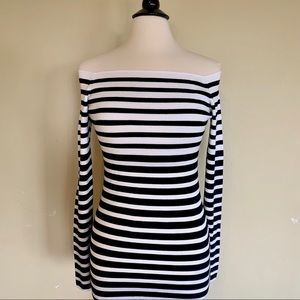H&M Mama Knit Maternity Dress Stripes Size L
